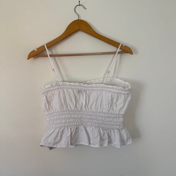 NWT Madewell Smocked Button-Front Top in Poplin Size XS - Picture 6 of 8